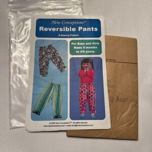 New Conceptions Reversible Pants Sewing Pattern